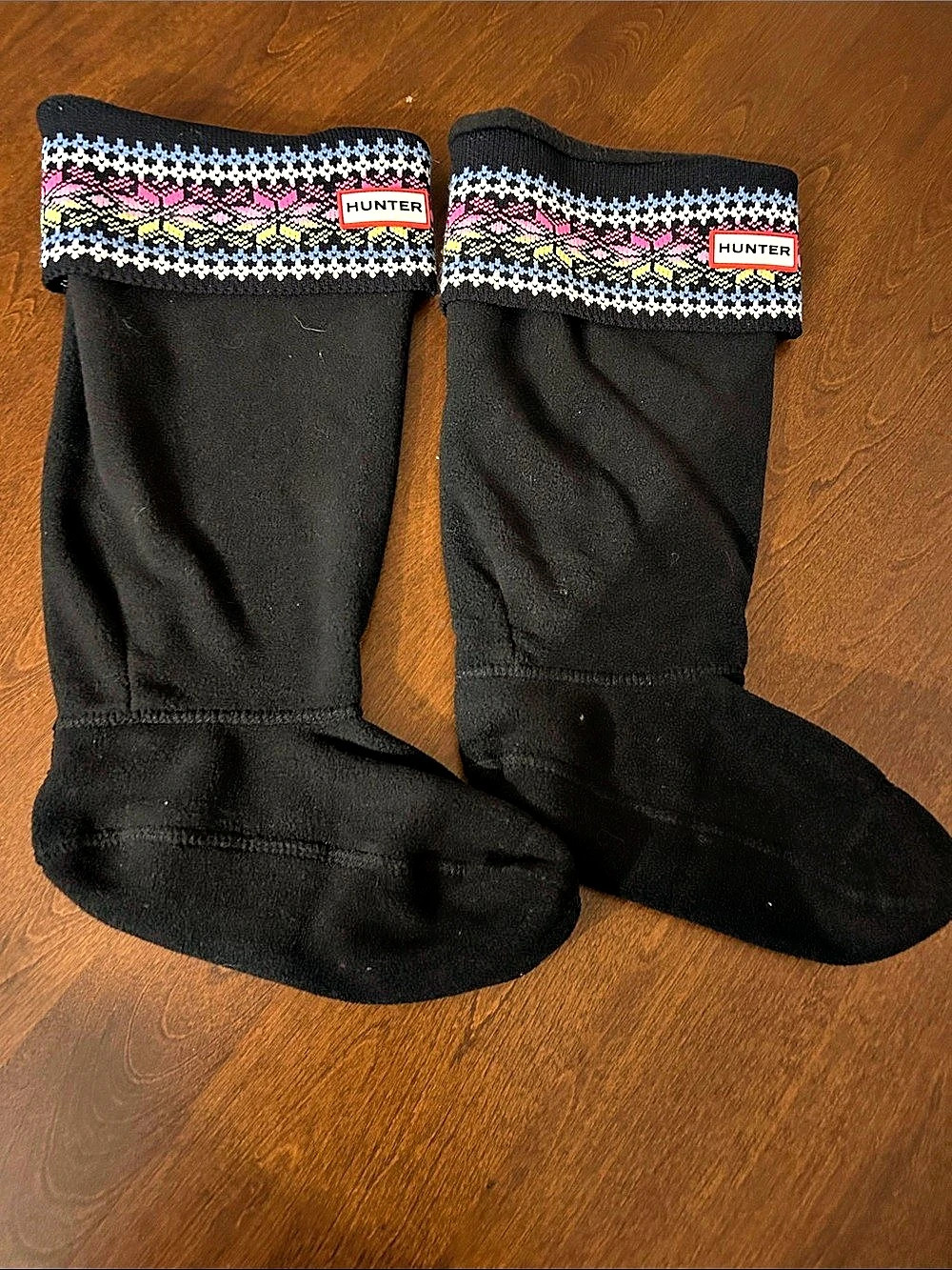 Hunter Original Tall Fair Isle Boot Socks Black & Pink